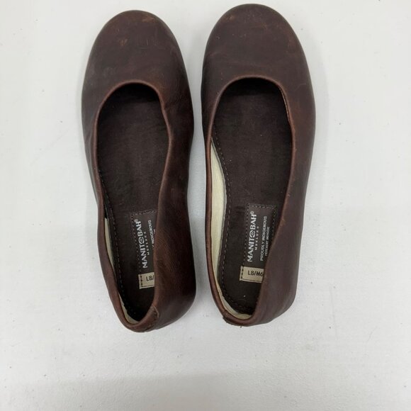 Manitobah Mukluks Brown Leather Slip On Ballet Earth Flats Shoes Womens size 8 - Picture 4 of 8